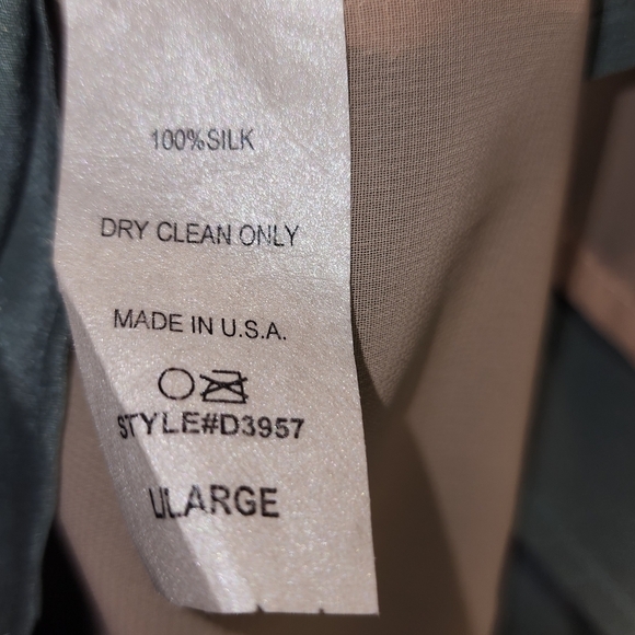 Glam Large 100% Silk Sleeveless mini Slip Dress Green - Picture 4 of 8